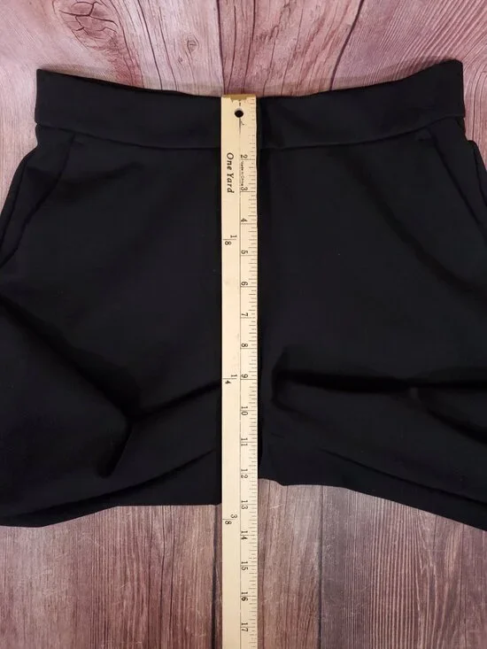 Quince Womens Size 4 Ultra Stretch Ponte Trousers Black Wide Leg High Rise Pants - Picture 13 of 14